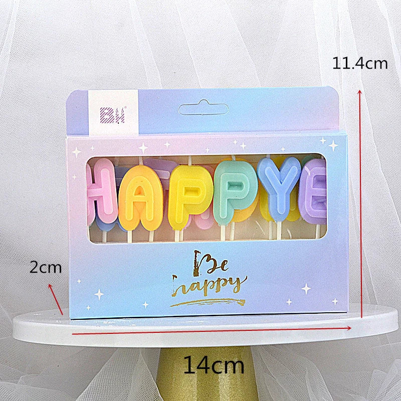 Bougies HAPPY BIRTHDAY Multicolores Légères