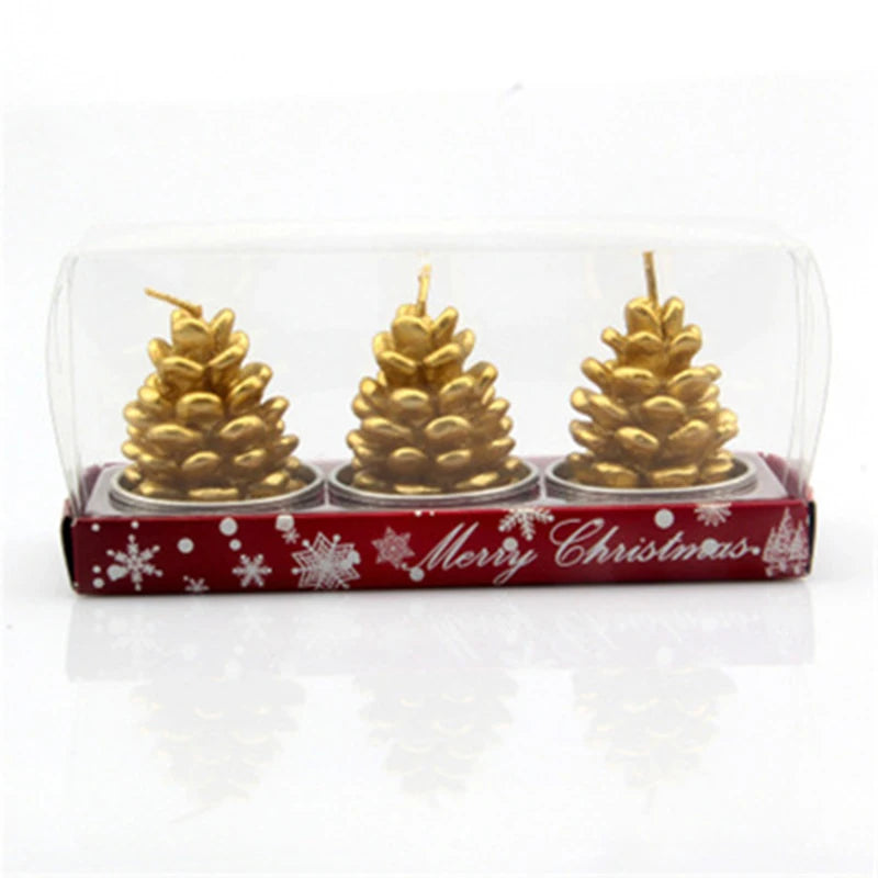Bougies Noël Décoratives Pommes de Pin Classe