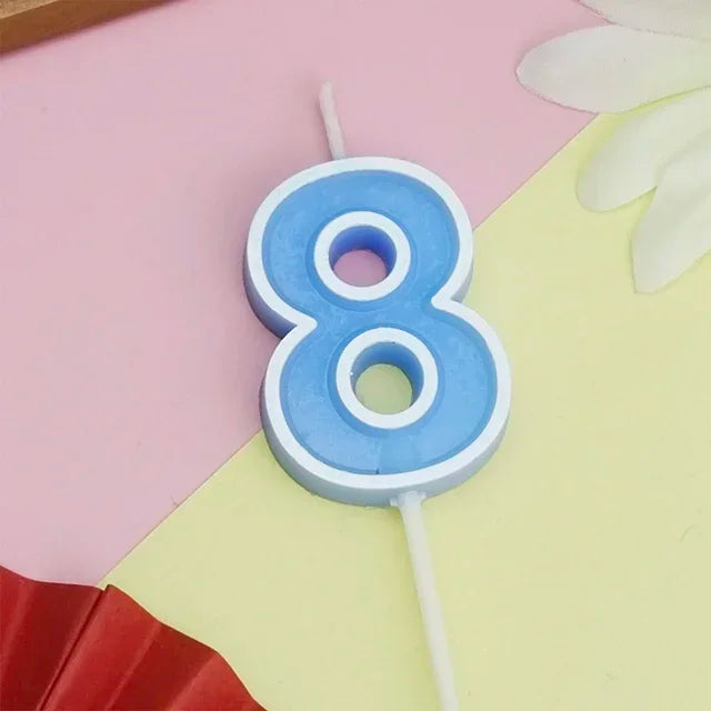 Bougies Numérique Bleu Huit