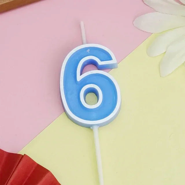 Bougies Numérique Bleu Six