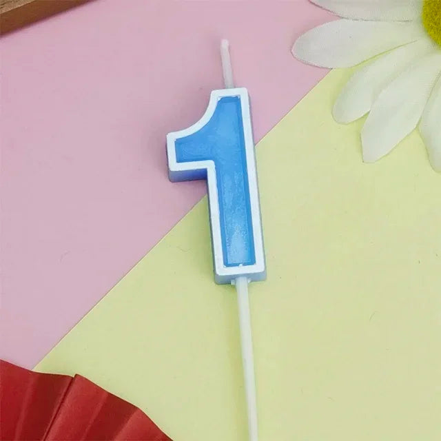 Bougies Numérique Bleu Un