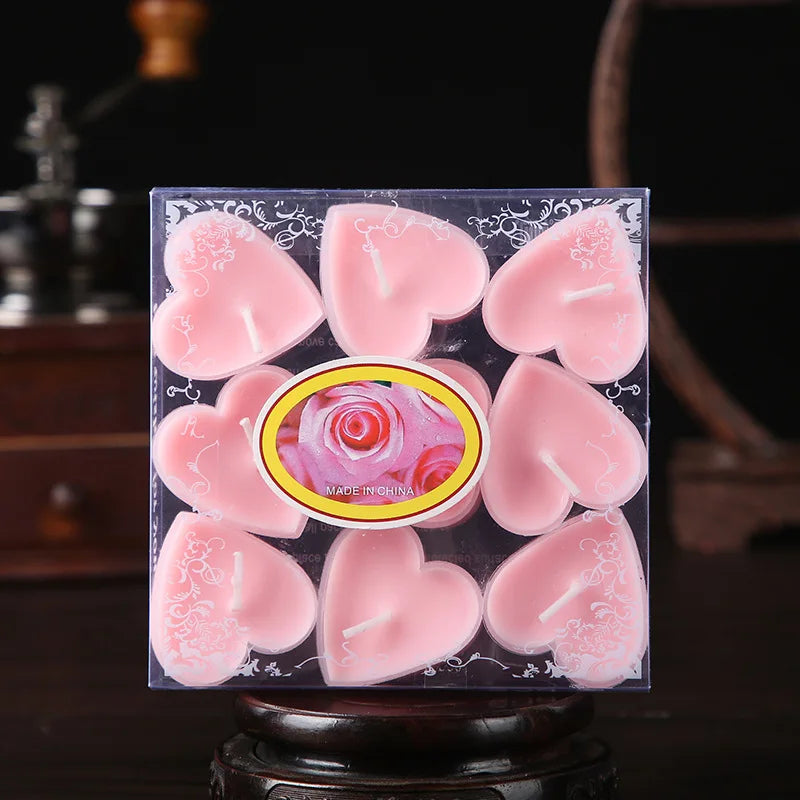 Bougies de Table Cœur Roses Design