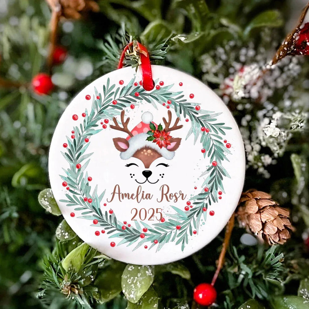 Boule Noël Personnalisée en Céramique de qualité rond