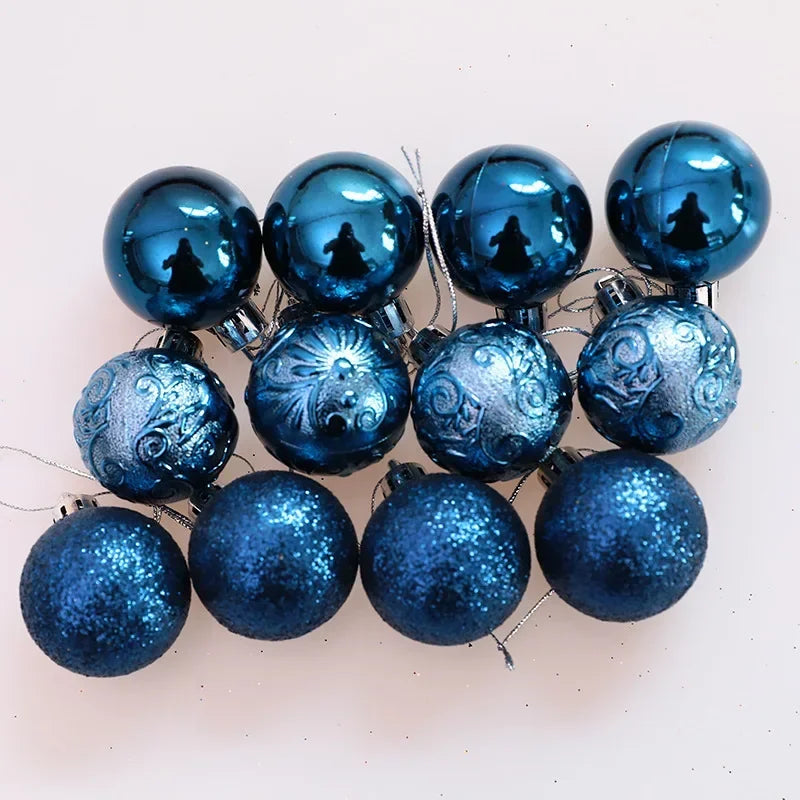 Boules de Noël Bleues Scintillantes Légères