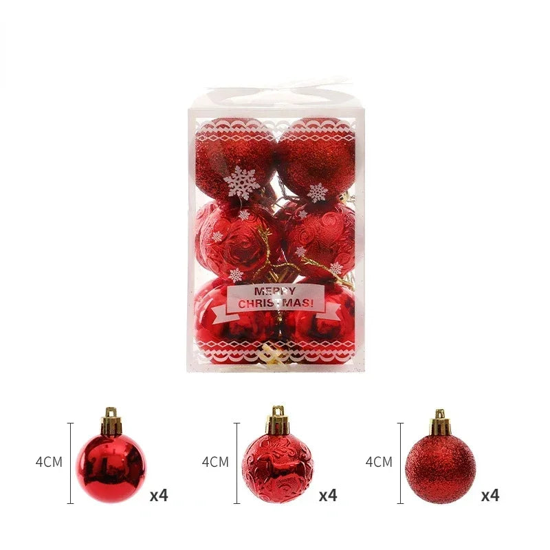 Boules de Noël Rouges Brillantes Plastique Originales