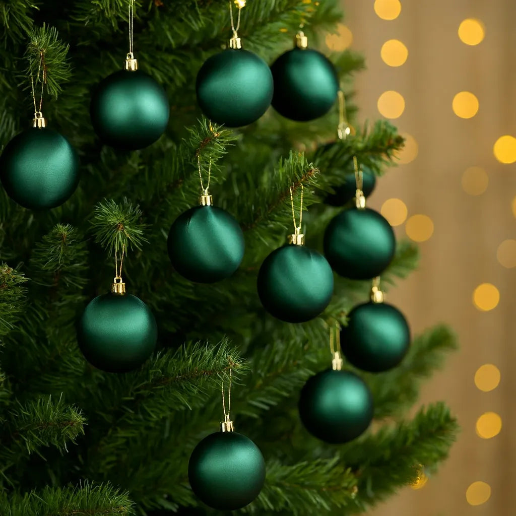 Boules de Noël en Velours Brillant Vert