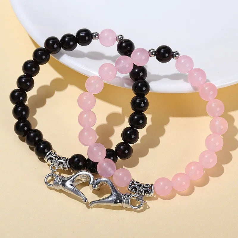 Bracelets Couple Rose et Noir