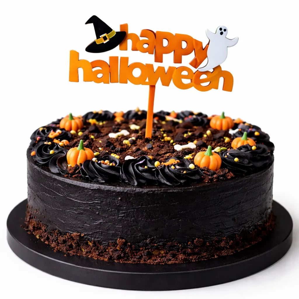 Cake Topper Happy Halloween Cimetière