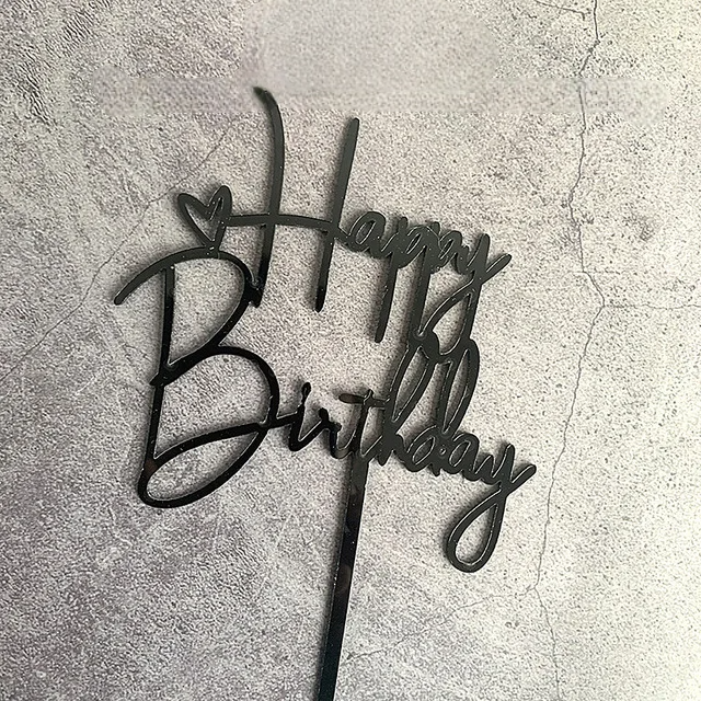 Cake Topper Noir Cœur