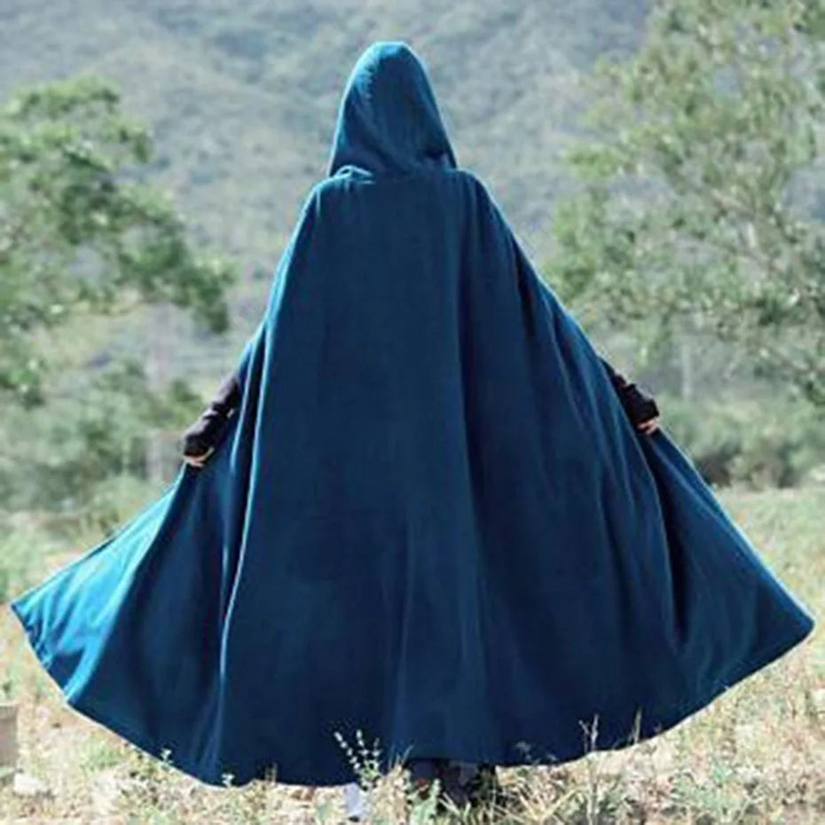 Cape Vintage Médiévale Bleue stylé