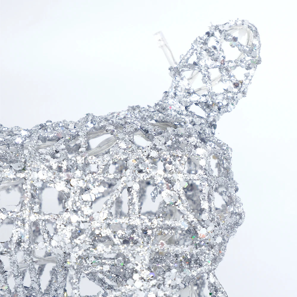 Cerf Argenté Lumineux Décoratif Noël Queue