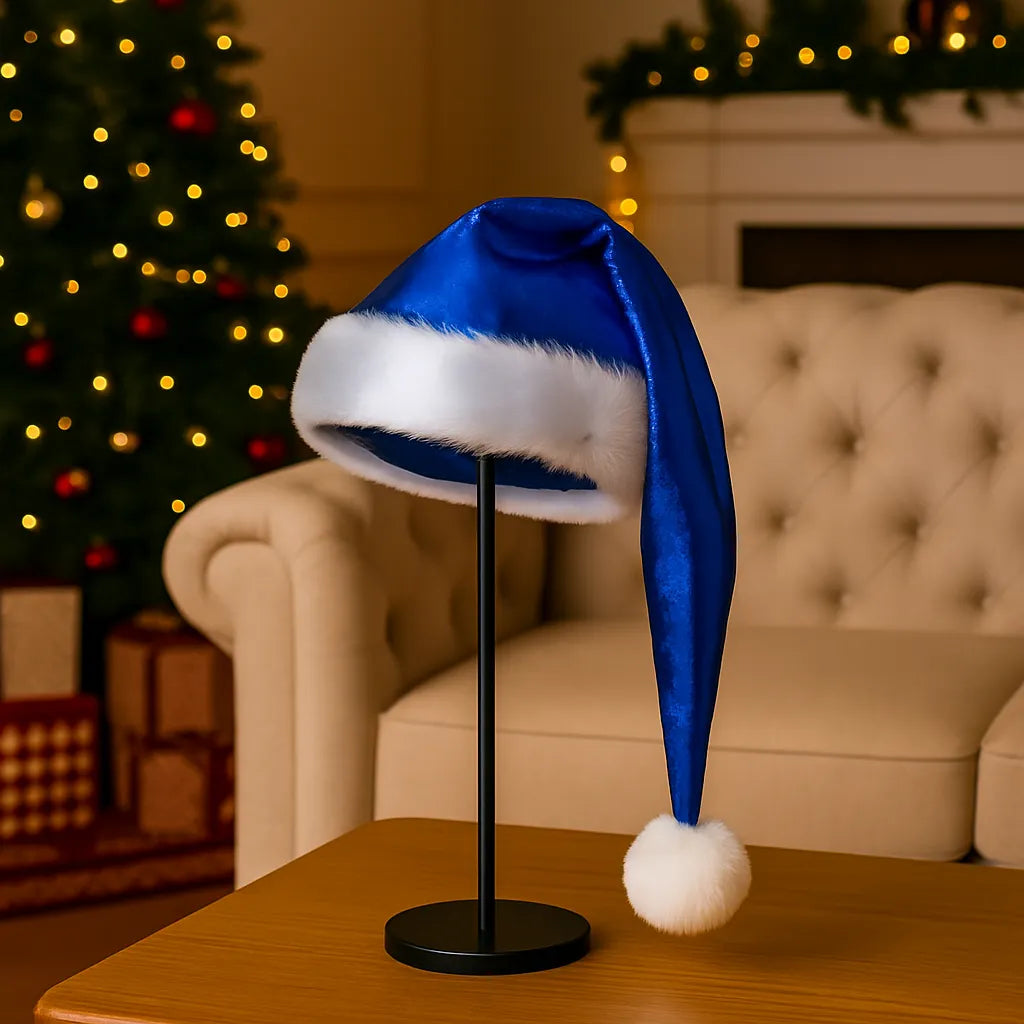 Chapeau de Noël Bleu Original chic