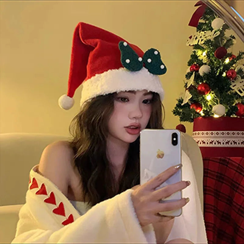 Chapeau de Noël à Nœud Vert chic