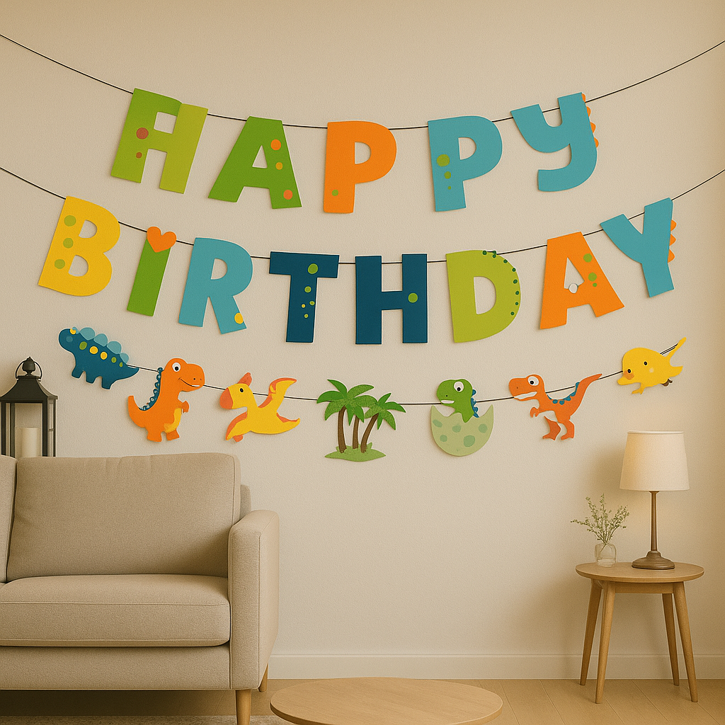 Guirlande Anniversaire Enfant Dinosaures