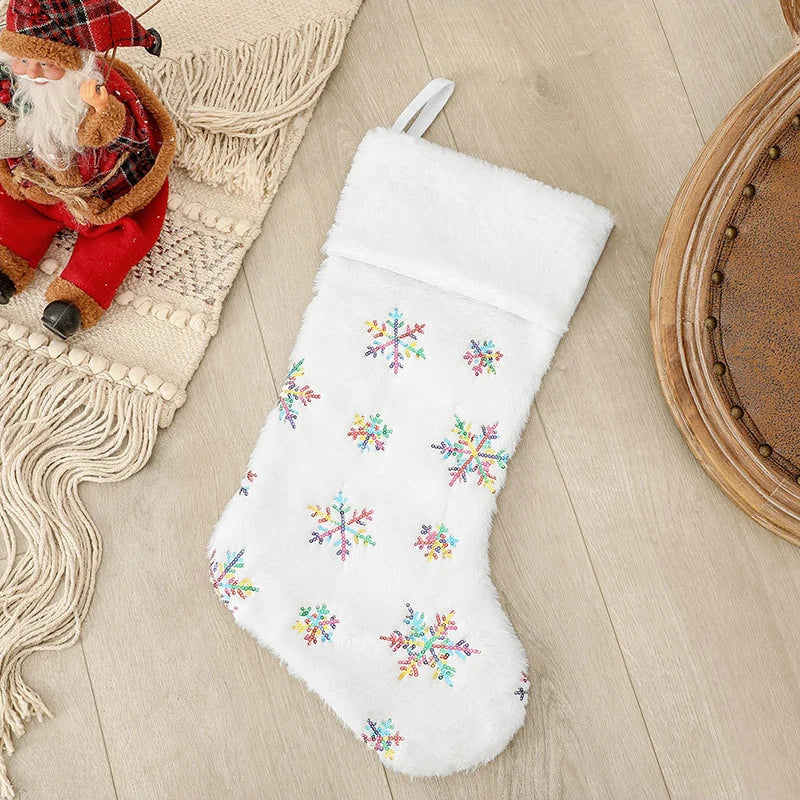 Chaussette Noël à Flocons Colorés