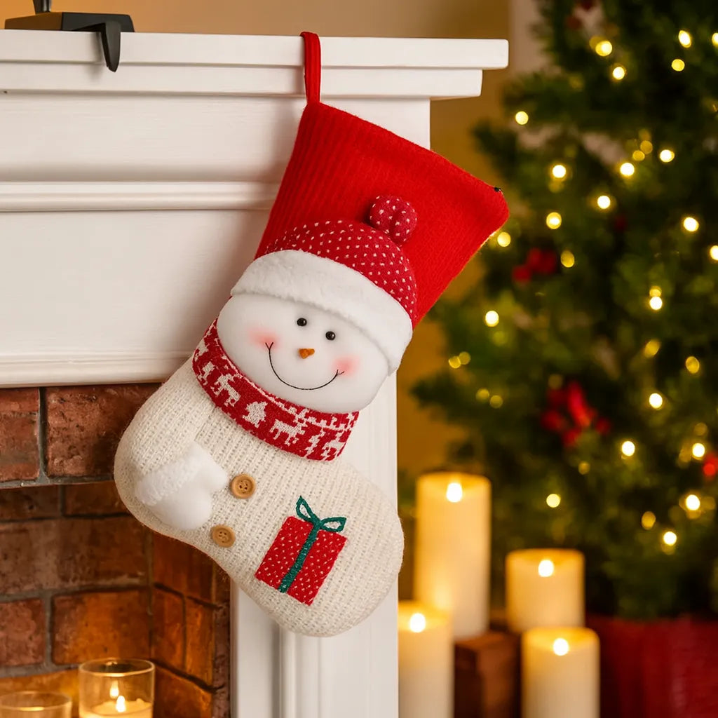 Chaussette Noël XXL Bonhomme de Neige.