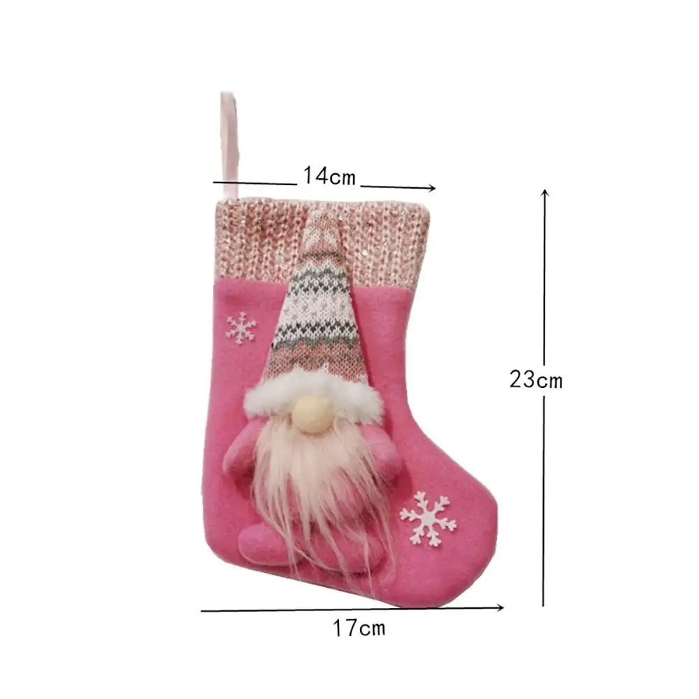 Chaussette de Noël Lutin Rose chic