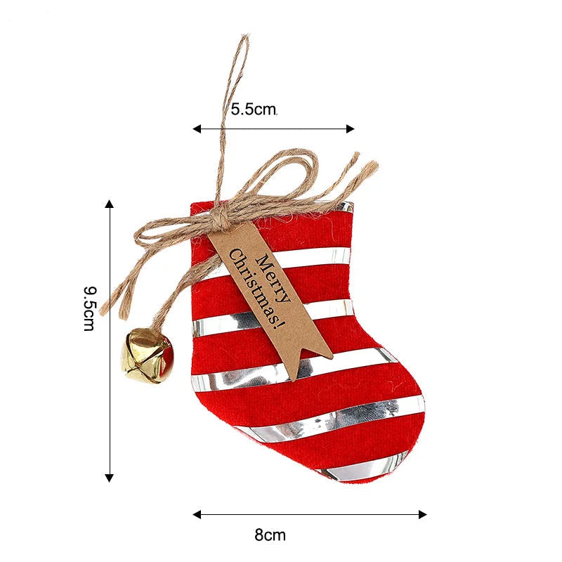 Chaussette de Noël Rouge et Argenté chic