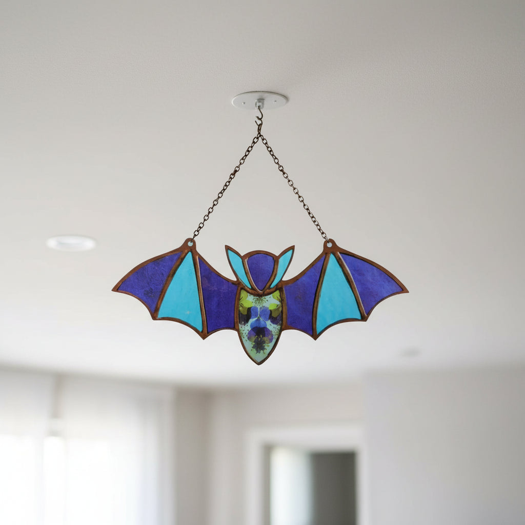 Chauve-souris bleue en acrylique