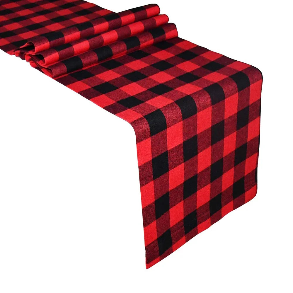 Chemin de Table Carreaux Rouge et Noir