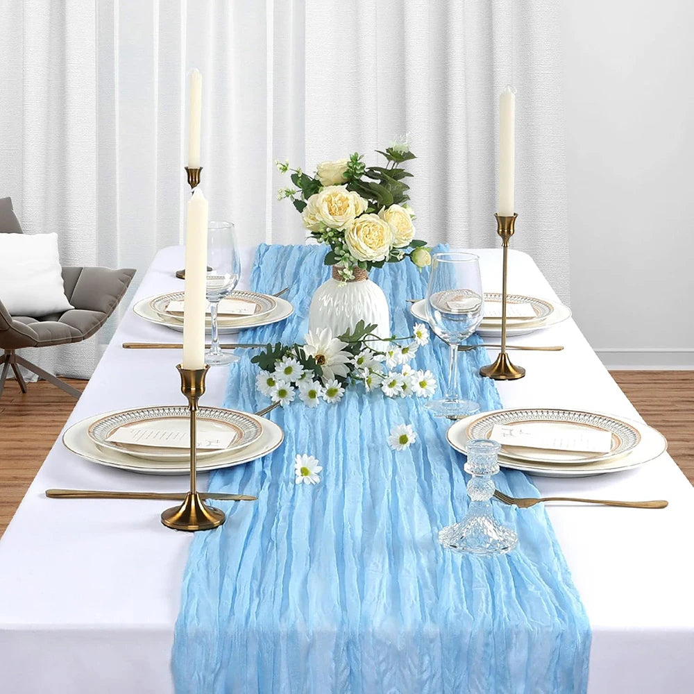 Chemin de Table Gaze de Coton Mariage