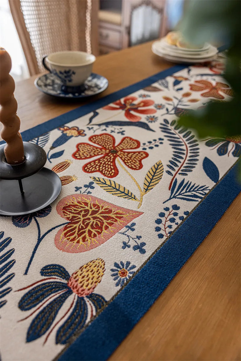 Chemin de Table Noël Blanc et Bleu