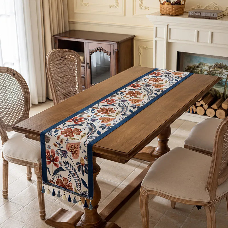 Chemin de Table Noël Blanc et Bleu