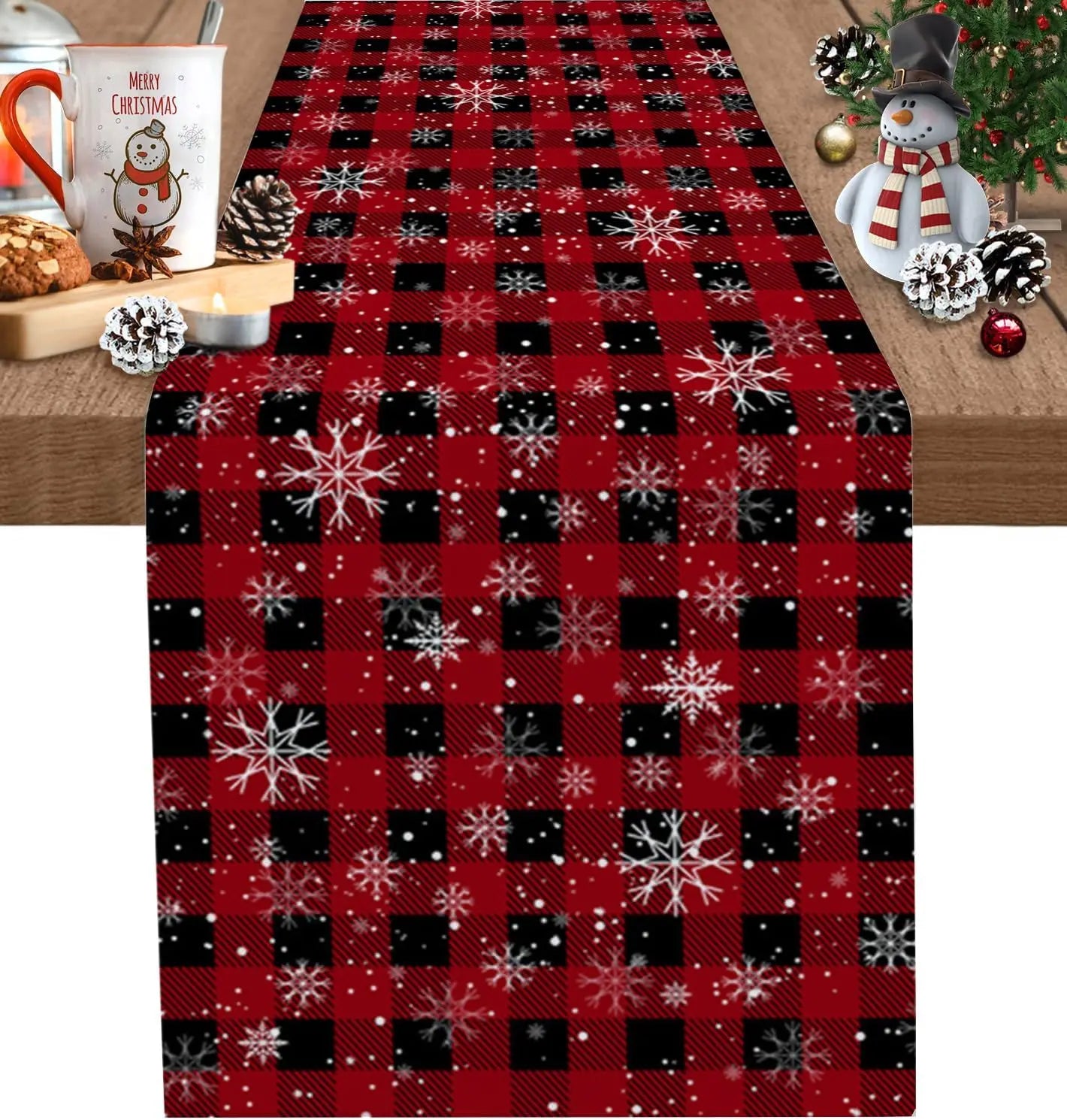 Chemin de Table Noël Carreaux à Flocons