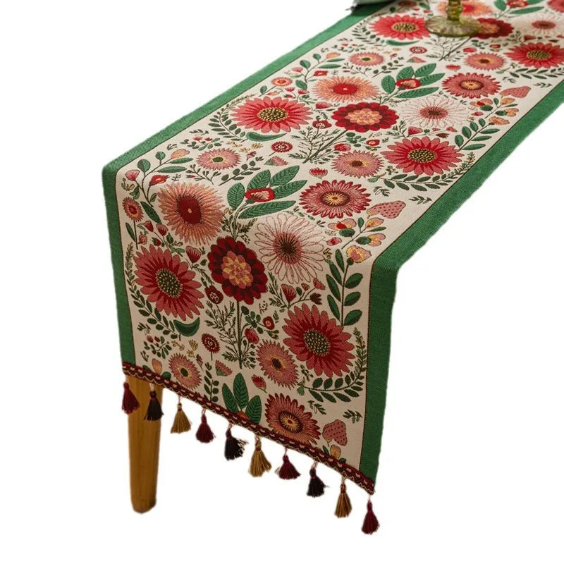 Chemin de Table Noël à Motifs Floraux