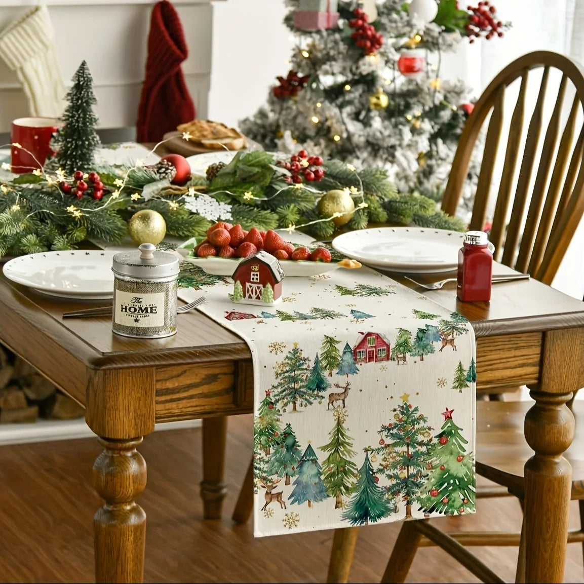 Chemin de Table Noël Paysage d’Hiver