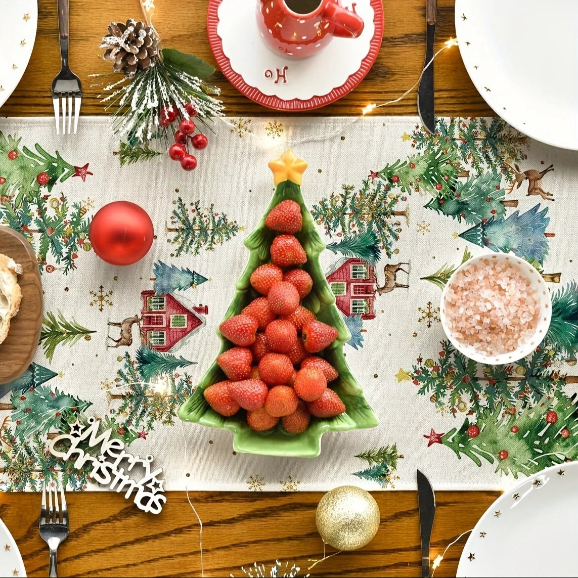 Chemin de Table Noël Paysage d’Hiver Classe