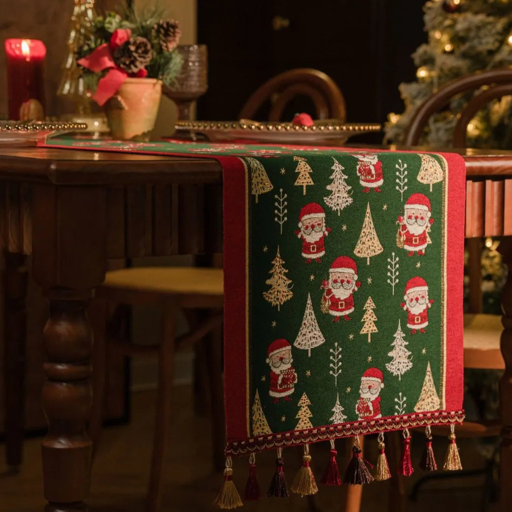 Chemin de Table Noël Traditionnel Rouge et Vert