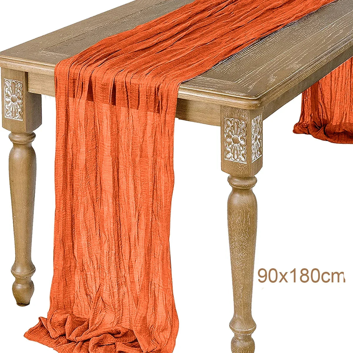 Chemin de Table Noël en Gaze Orange