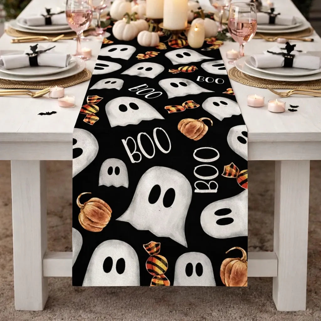 Chemin de Table Noir Fantômes