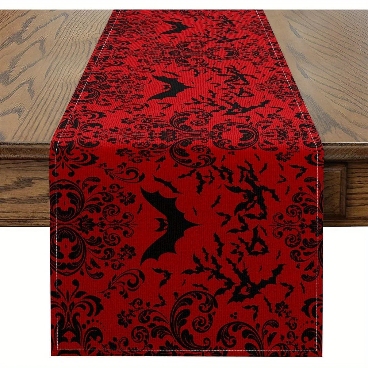 Chemin de Table Rouge Chauve-souris vintage
