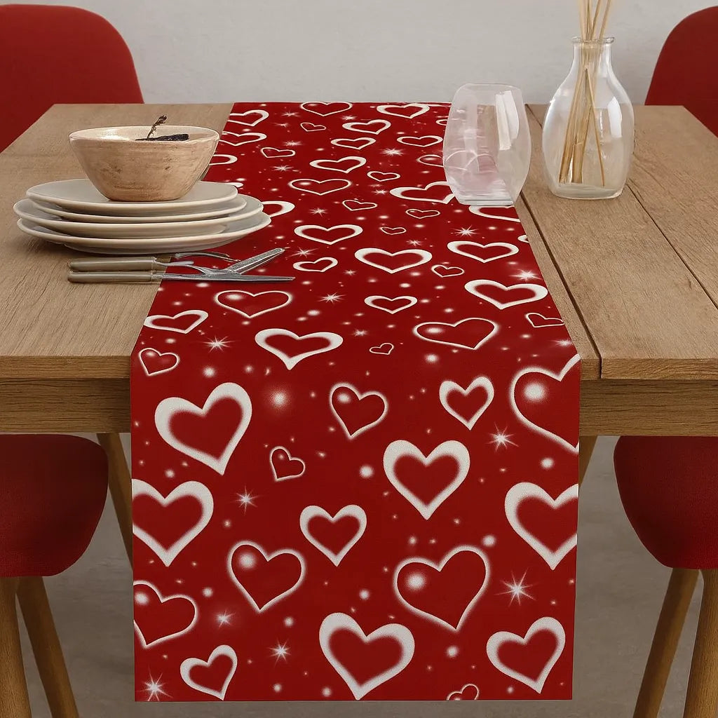 Chemin de Table Saint-Valentin Romantique chic