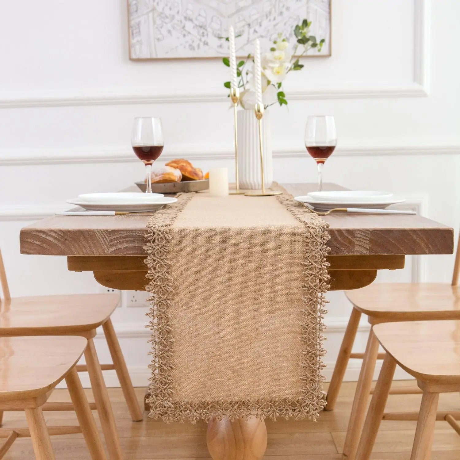 Chemin de Table en Jute Noël Champêtre Chic