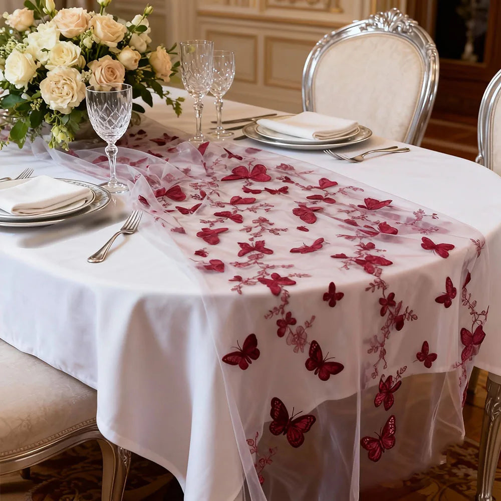 Chemin de Table en Tulle à Papillons