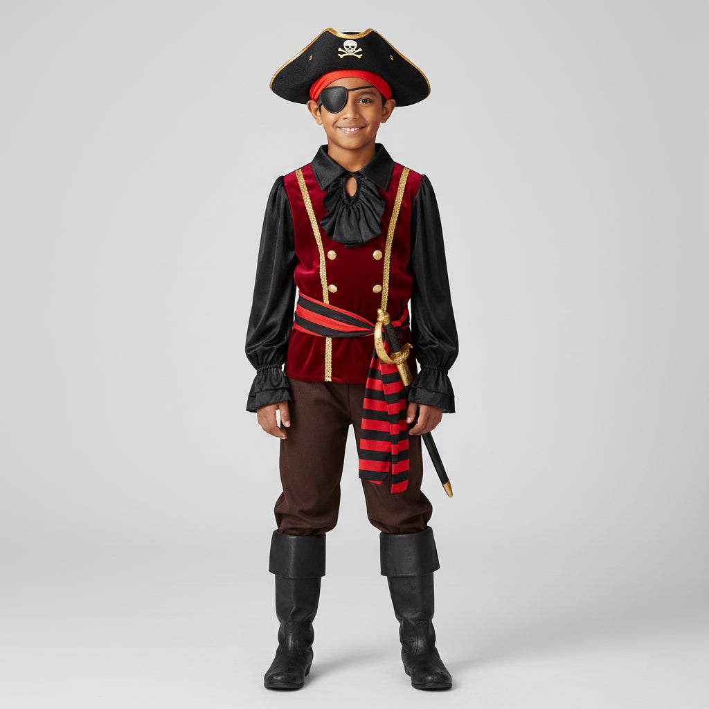 Chemise Noire Pirate pour Enfant