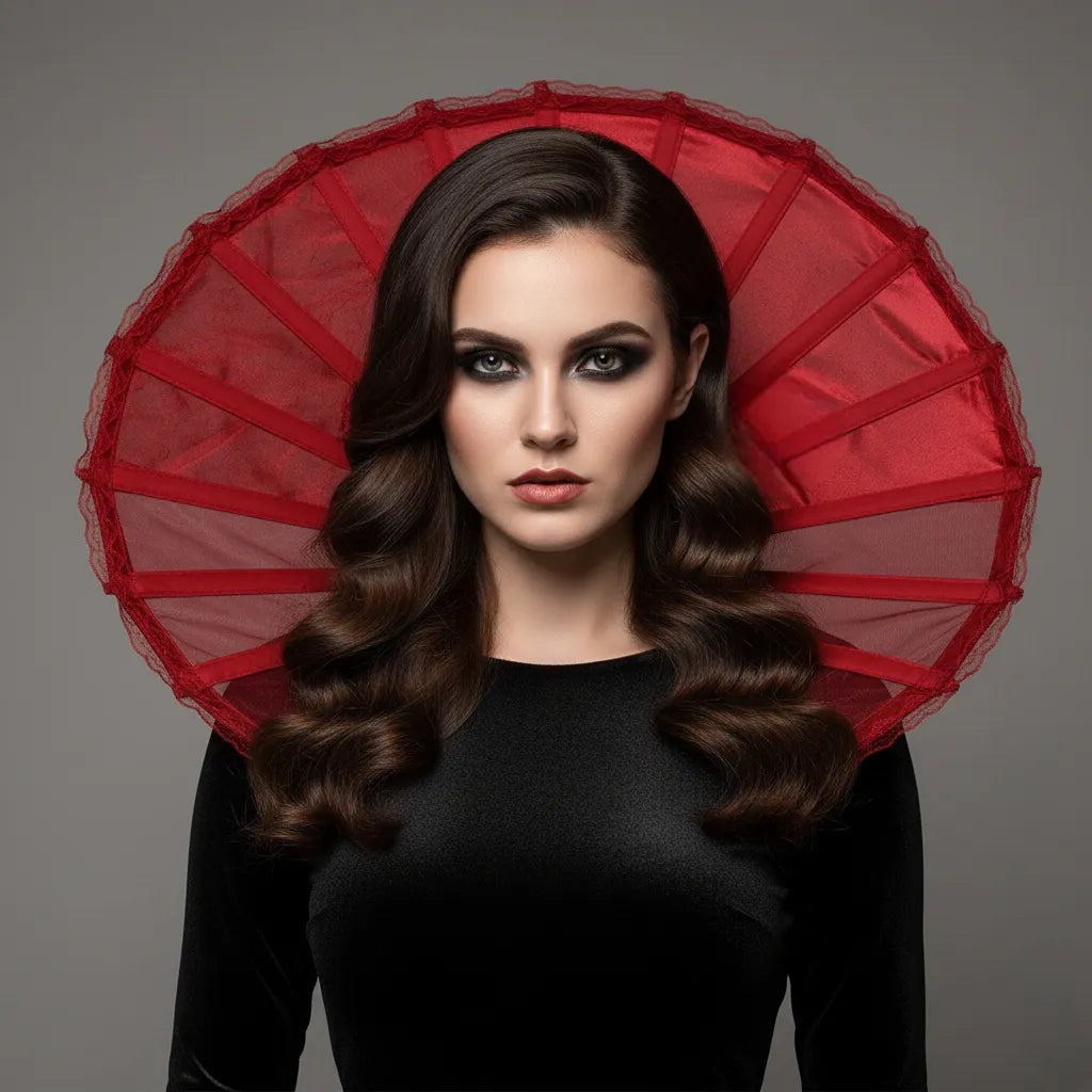 Col Montant Vampire Rouge