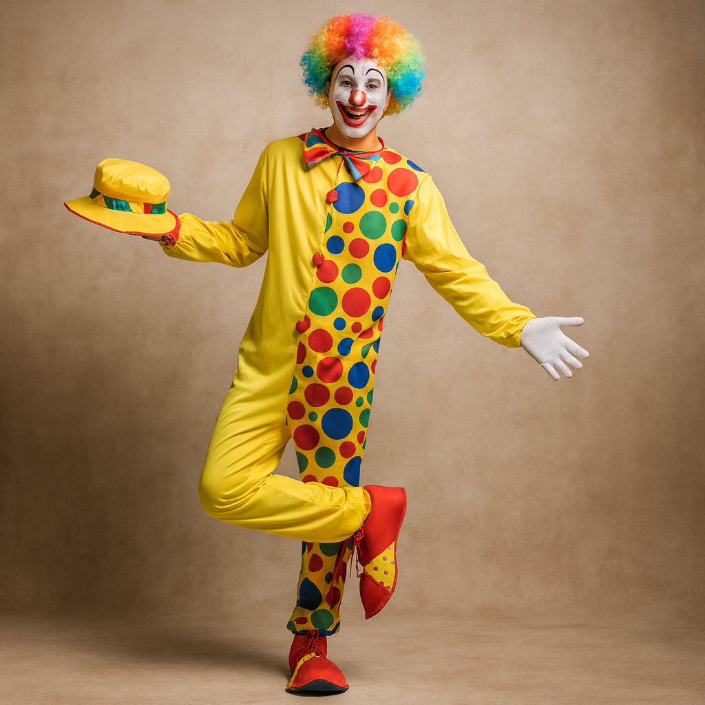 Combinaison Clown Jaune à Pois Adulte
