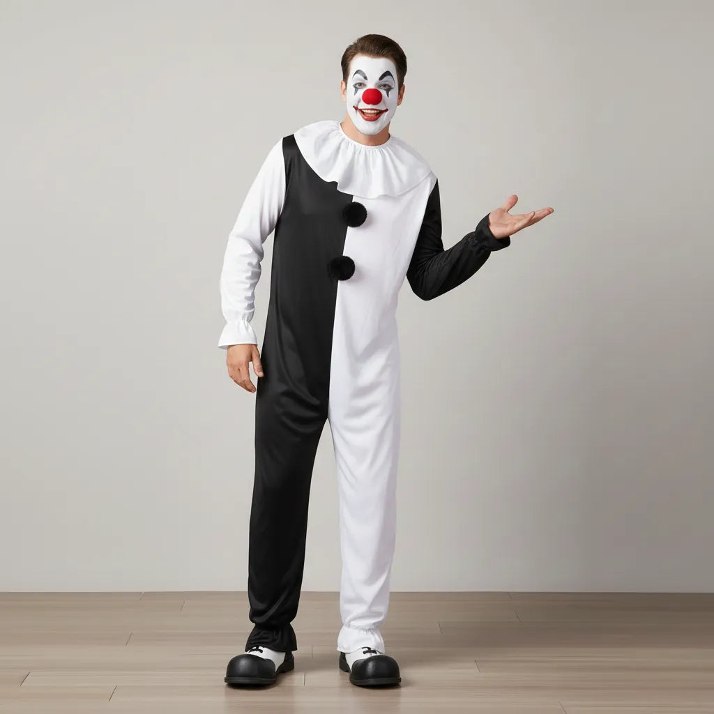Combinaison Clown Noire Et Blanche
