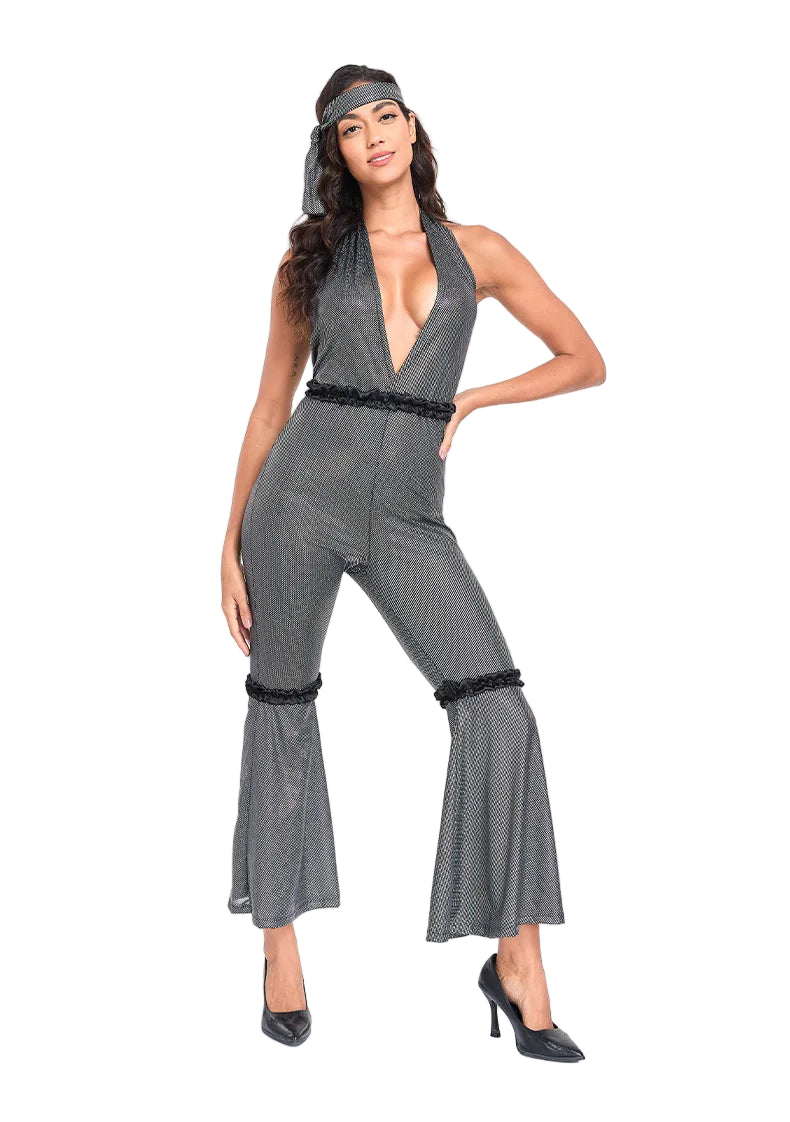 Combinaison Disco Femme Noire