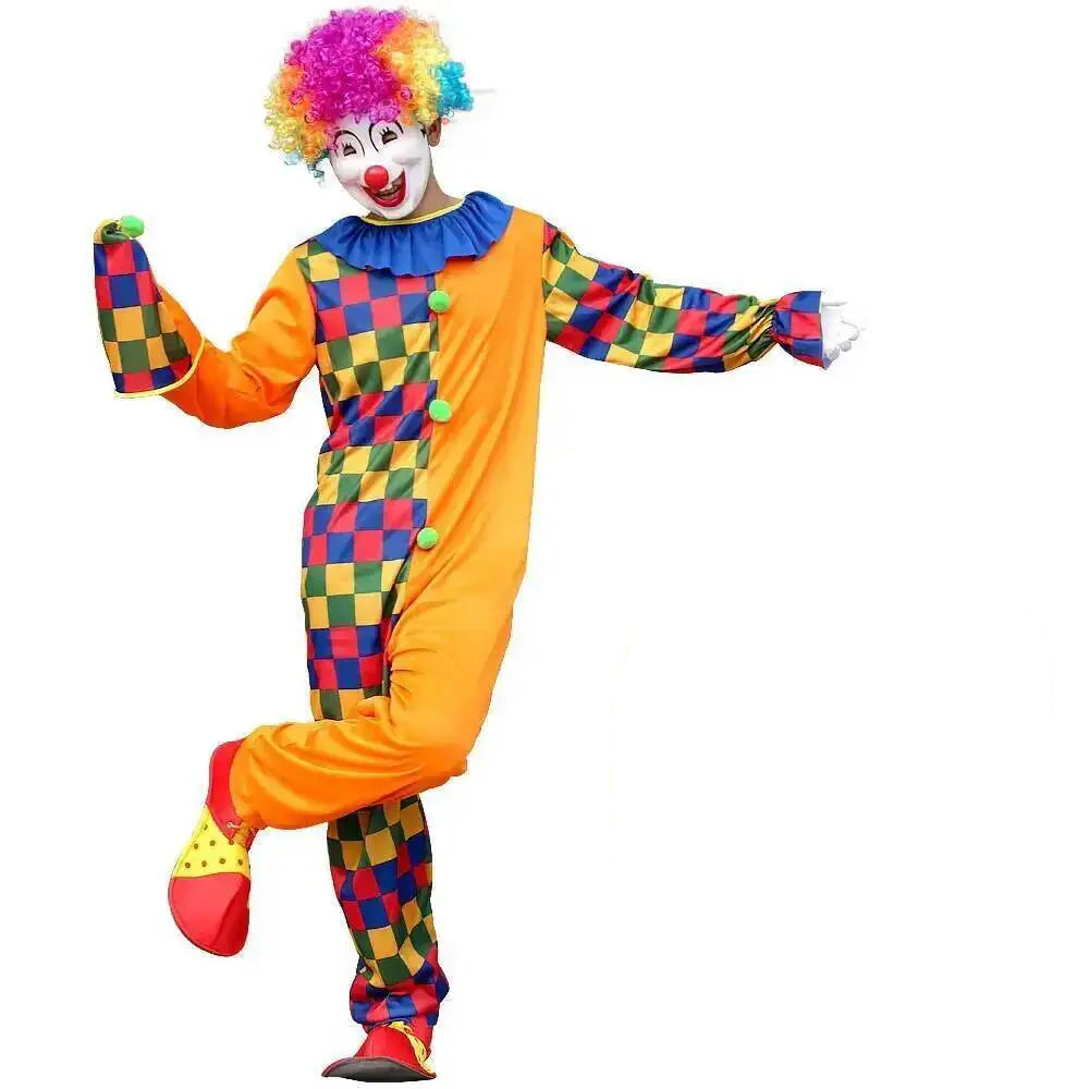 Combinaison Orange à Carreaux Adulte en Polyester