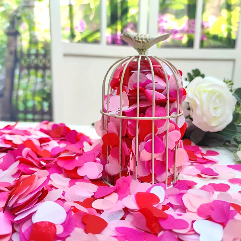 Confettis Cœurs Roses et Rouges Chic