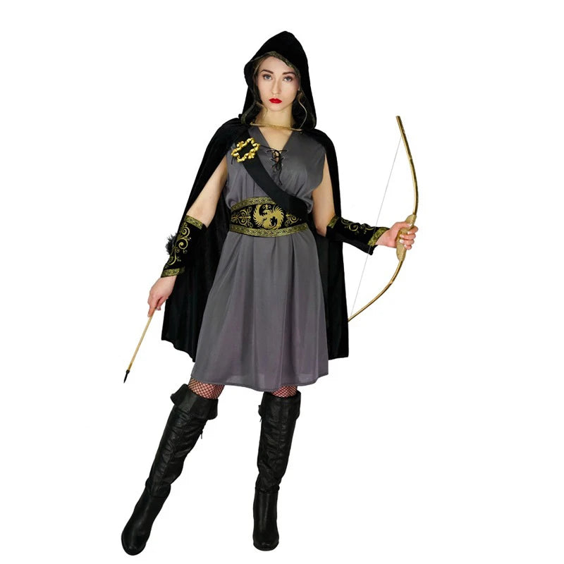 Cosplay Femme Médiévale Gris