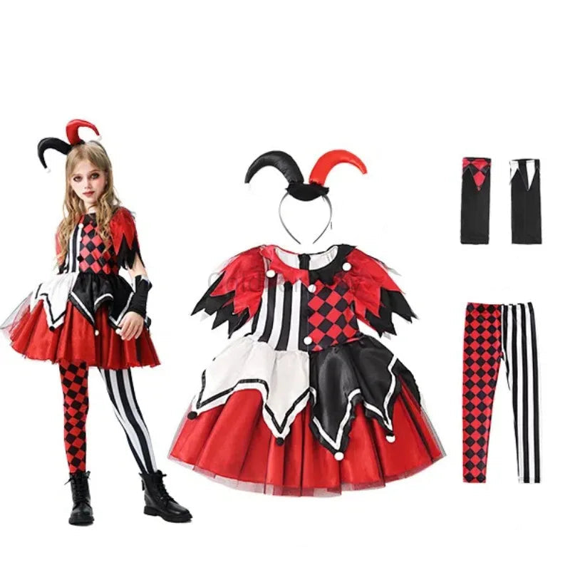 Costume Clown Arlequin Fille tendance