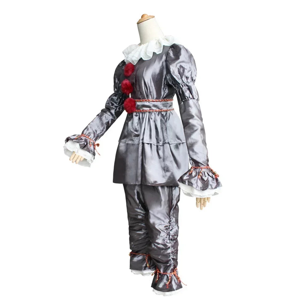 Costume Clown Enfant Argenté Rétro Stylé