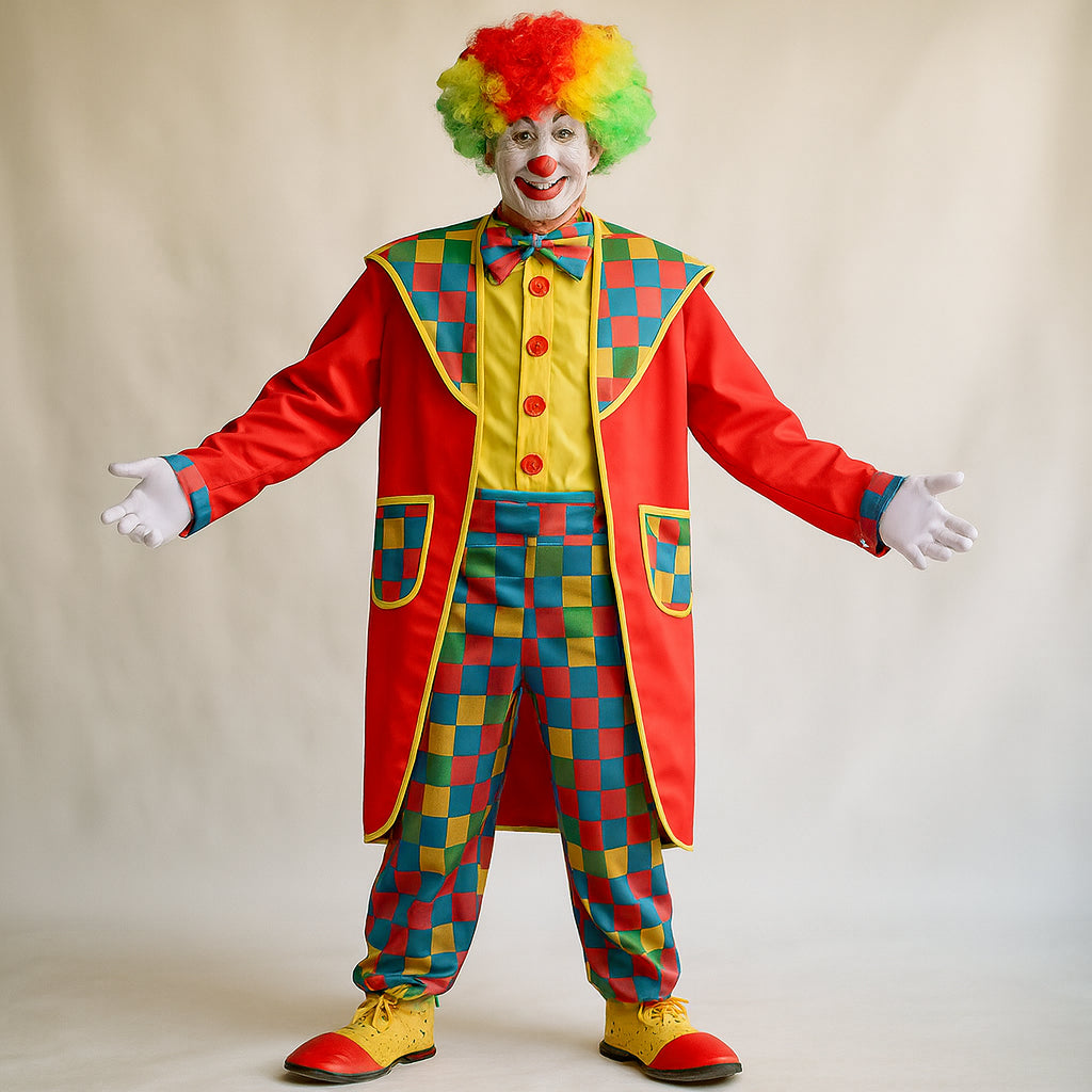 Costume Clown Rouge à Carreaux