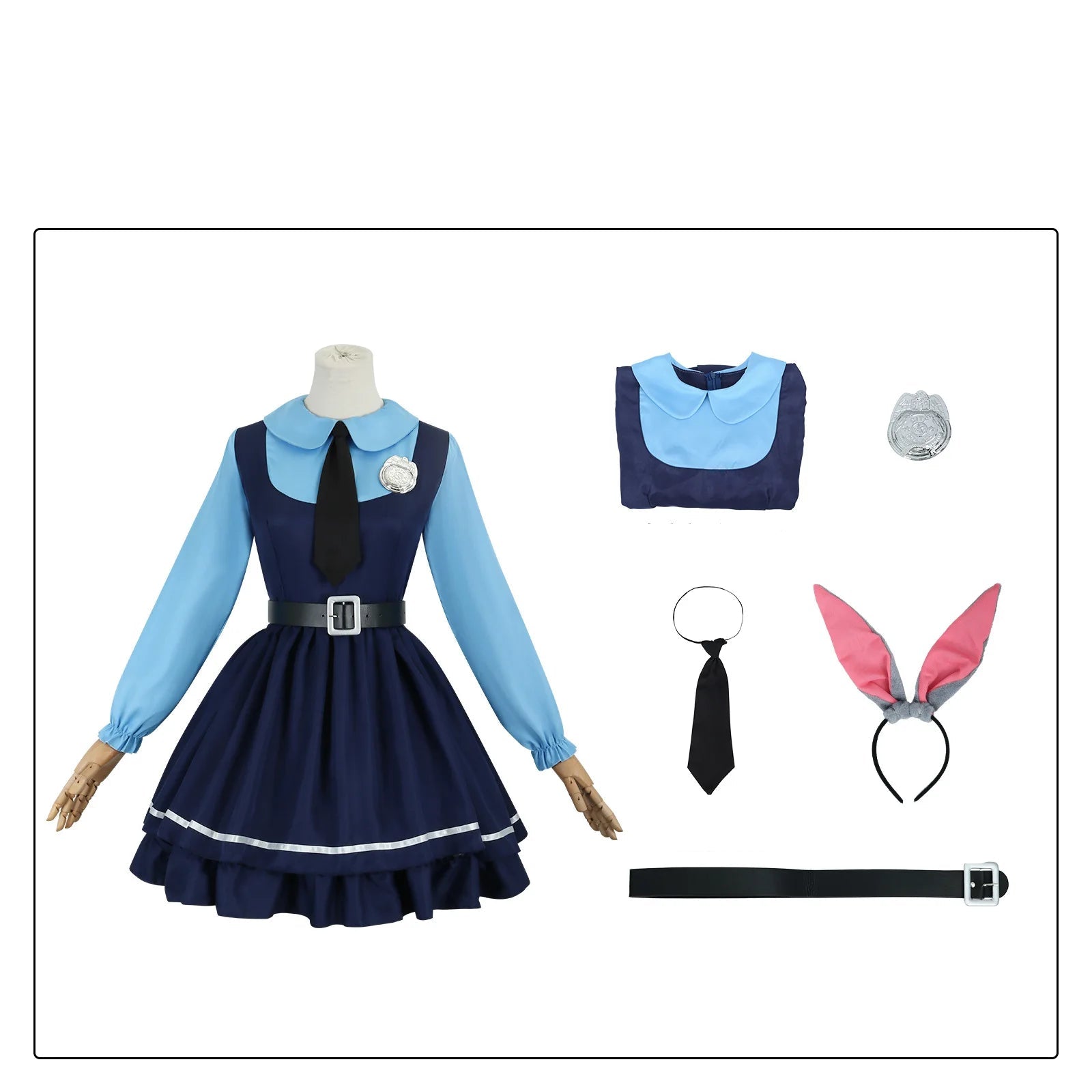 Costume Cosplay Police Fille stylé